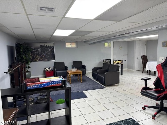 64 Dater St, North Haledon Boro, NJ 07508 - tiled living area with a paneled ceiling