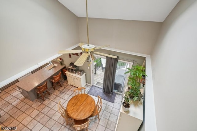 121 Wingate Dr, Independence Twp, NJ 07840 - living area featuring lofted ceiling and baseboards
