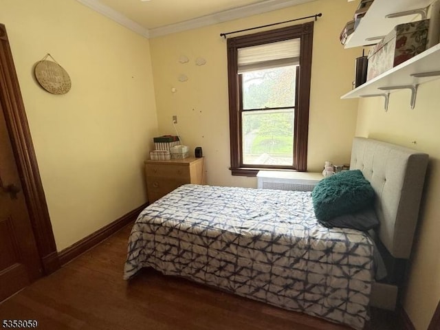 208 Rockaway St, Boonton Town, NJ 07005 - bedroom with wood finished floors, ornamental molding, and baseboards