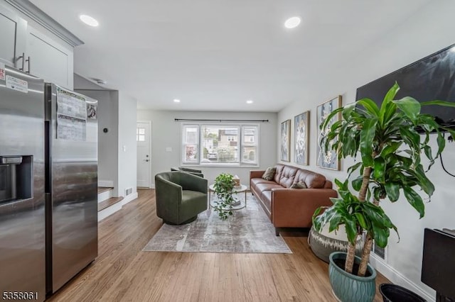 2516-2518 Allen Ave, Union Twp, NJ 07083 - living area with light wood-type flooring and recessed lighting