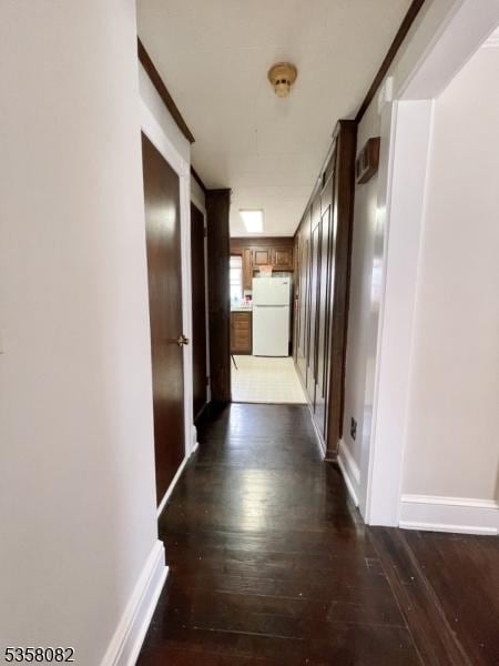 277 Watchung Ave, North Plainfield Boro, NJ 07060 - corridor with dark wood finished floors and baseboards