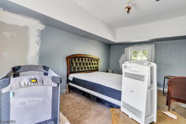 bedroom with heating unit