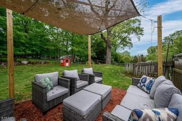 view of patio / terrace featuring outdoor lounge area