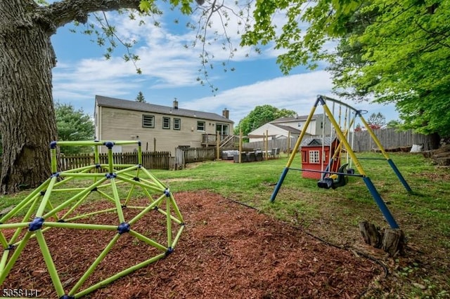 view of yard with a playground