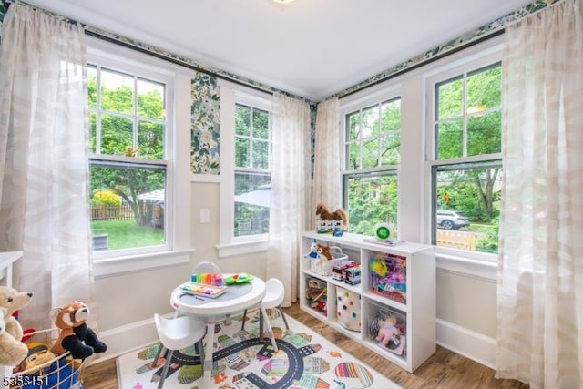 132 Linden Ave, Glen Ridge Boro Twp, NJ 07028 - recreation room with baseboards and wood finished floors