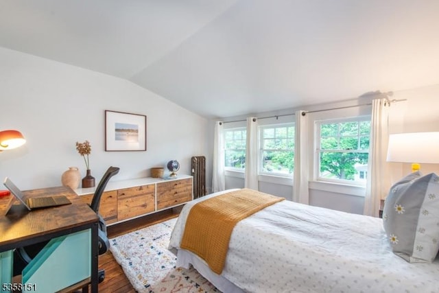 132 Linden Ave, Glen Ridge Boro Twp, NJ 07028 - bedroom featuring vaulted ceiling, wood finished floors, and a desk