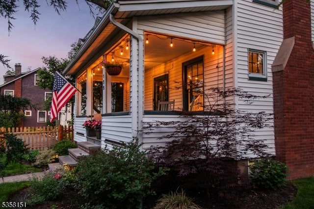 132 Linden Ave, Glen Ridge Boro Twp, NJ 07028 - property exterior at dusk featuring covered porch
