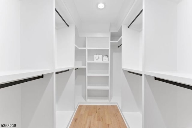 spacious closet with light wood-style floors