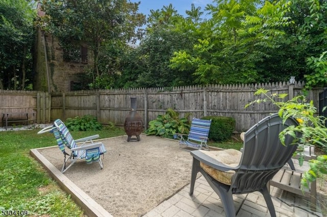 view of patio featuring a fenced backyard
