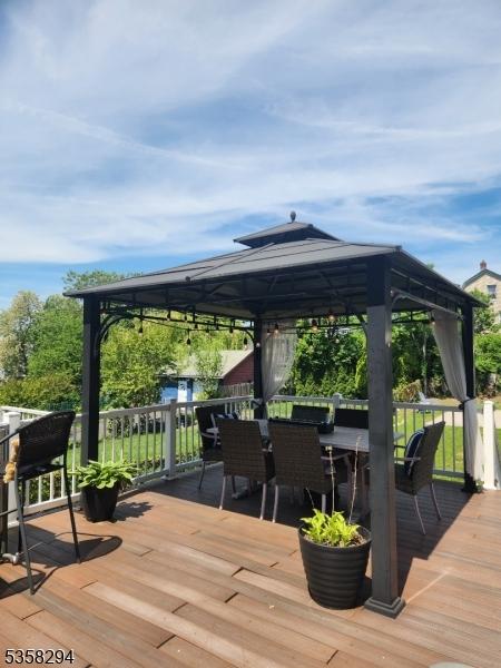 deck featuring a gazebo
