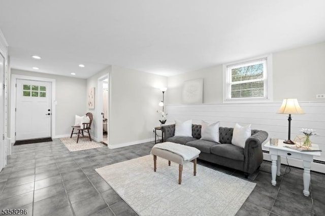 25 Hunter St, Roxbury Twp, NJ 07876 - living room with recessed lighting and baseboards