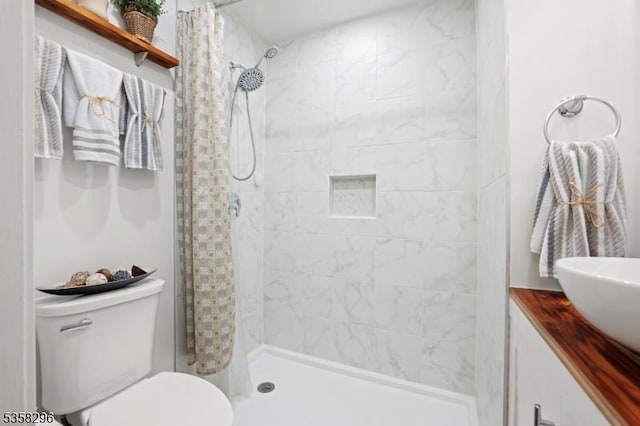 25 Hunter St, Roxbury Twp, NJ 07876 - bathroom with a tile shower and vanity