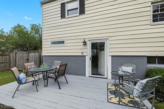 25 Hunter St, Roxbury Twp, NJ 07876 - wooden terrace featuring outdoor dining space