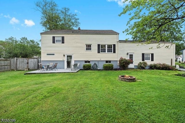 25 Hunter St, Roxbury Twp, NJ 07876 - rear view of property featuring an outdoor fire pit and a patio area