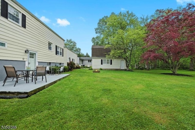 25 Hunter St, Roxbury Twp, NJ 07876 - view of grassy yard with a patio
