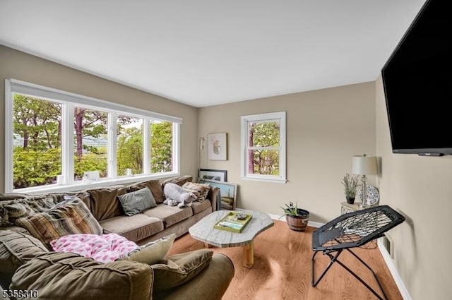104 Lake Park Ter, West Milford Twp, NJ 07421 - living room featuring wood finished floors and baseboards