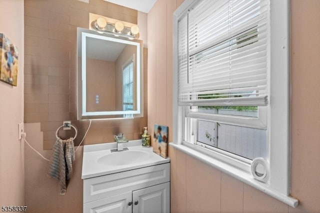 half bathroom with vanity