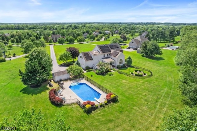 45 Wagner Ln, Hillsborough Twp, NJ 08844 - view from above of property featuring a pool area