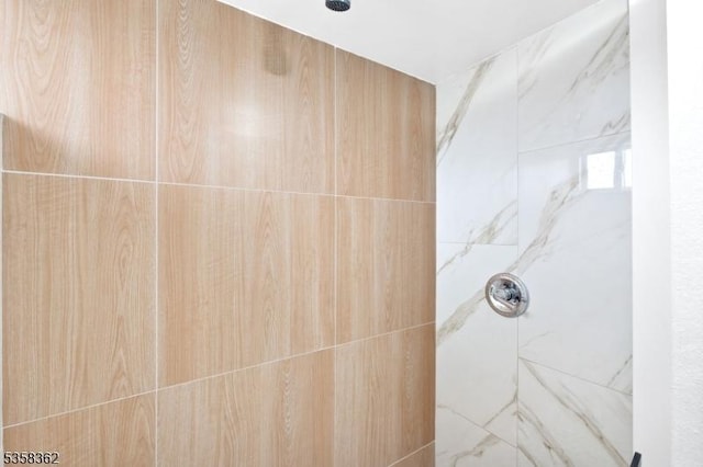 bathroom view of tiled shower