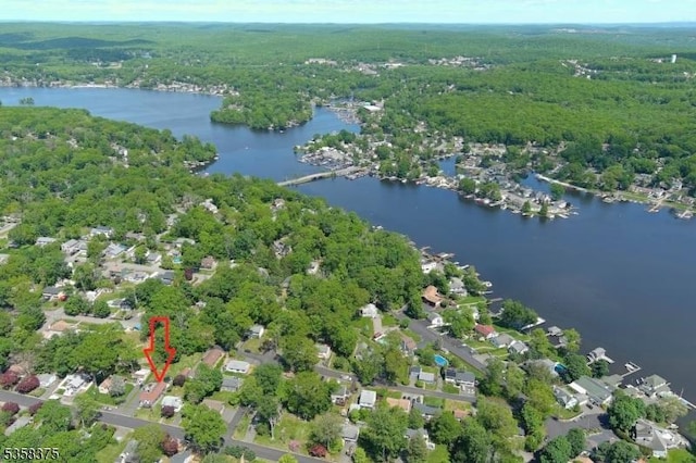 125 Schwarz Blvd, Jefferson Twp, NJ 07849 - aerial overview of property's location with a heavily wooded area and a nearby body of water