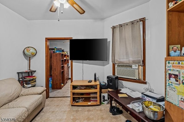 316-318 John St, Elizabeth City, NJ 07202 - living area with a ceiling fan and cooling unit