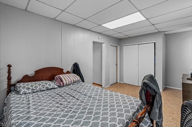 316-318 John St, Elizabeth City, NJ 07202 - bedroom with a paneled ceiling and a closet