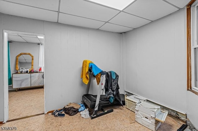 316-318 John St, Elizabeth City, NJ 07202 - exercise area with a drop ceiling