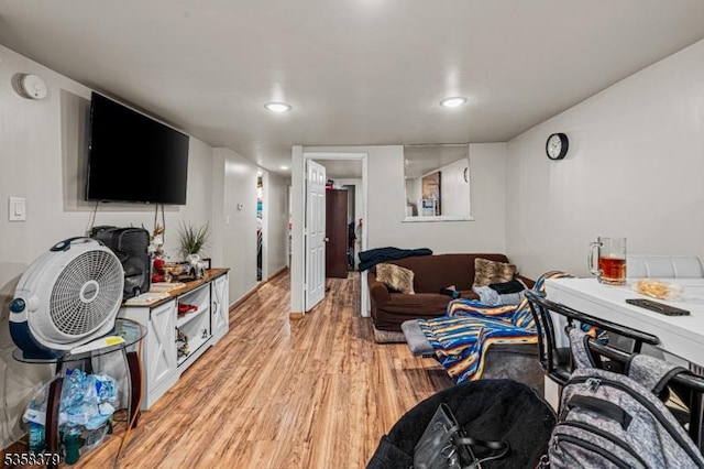 316-318 John St, Elizabeth City, NJ 07202 - living area featuring light wood-style flooring and recessed lighting