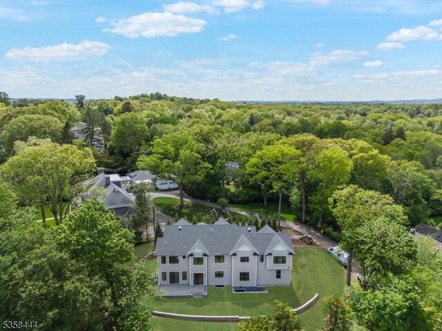 128 Fairmount Ave, Chatham Boro, NJ 07928 - aerial view of property and surrounding area with a forest