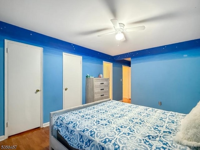 24 Hutton Ave Unit 75, West Orange Twp, NJ 07052 - bedroom featuring wood finished floors and a ceiling fan