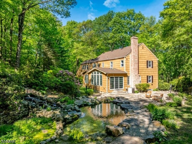 6 Mount Pleasant Rd, Mendham Twp, NJ 07960 - back of property with a chimney
