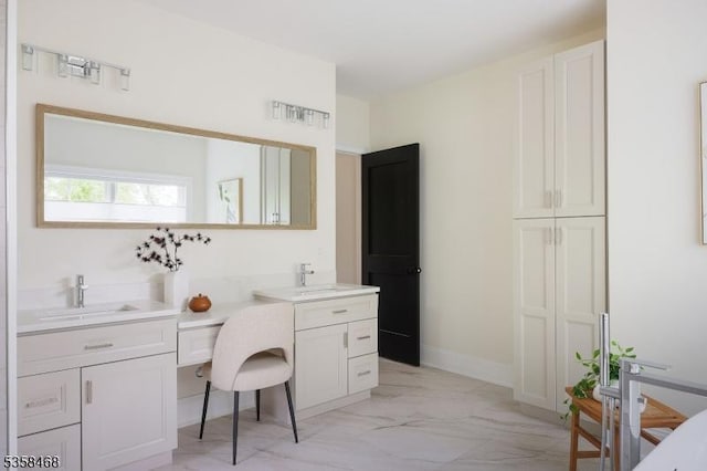 237 Appletree Ln, Mountainside Boro, NJ 07092 - bathroom with marble look tile flooring and vanity