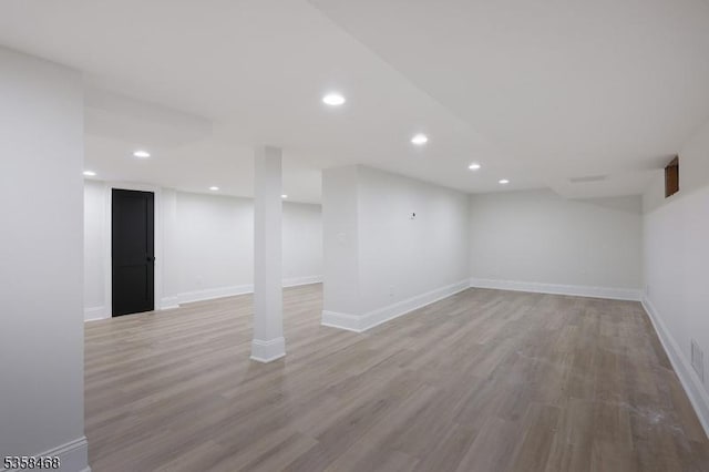 237 Appletree Ln, Mountainside Boro, NJ 07092 - finished below grade area featuring wood finished floors, baseboards, and recessed lighting