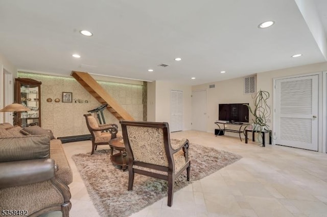 1178 Johnston Dr, Watchung Boro, NJ 07069 - living room with recessed lighting and stairs