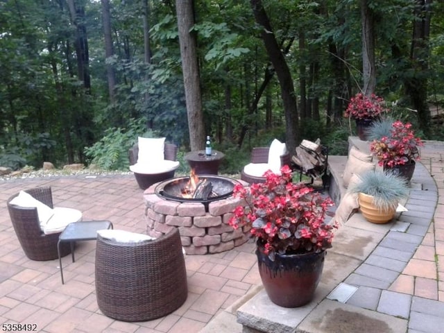 1178 Johnston Dr, Watchung Boro, NJ 07069 - view of patio / terrace with a fire pit