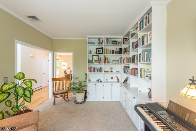 2 Jolie Ct, Boonton Town, NJ 07005 - living area featuring crown molding and baseboard heating