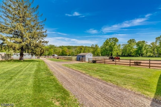 view of dirt / gravel road featuring a view of countryside