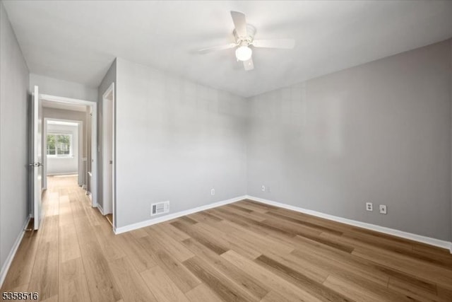 24 Stevens Ct, Bedminster Twp, NJ 07921 - spare room featuring light wood-style flooring, baseboards, and ceiling fan