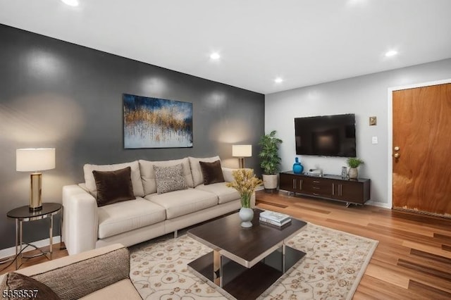 35 E Price St Unit 5, Linden City, NJ 07036 - living area with light wood-style floors, recessed lighting, and baseboards