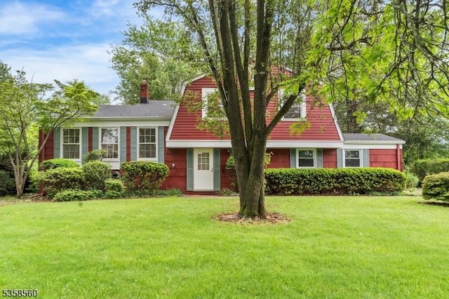 14 Sherwood Close, Hillsborough Twp, NJ 08844 - view of front of home featuring a front yard and a chimney