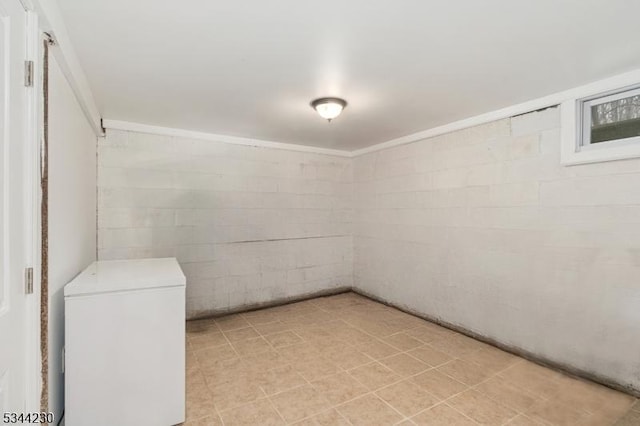 620 Hemlock Rd, Hampton Twp, NJ 07860 - unfurnished room with concrete block wall and crown molding