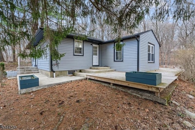 620 Hemlock Rd, Hampton Twp, NJ 07860 - rear view of property with a wooden deck
