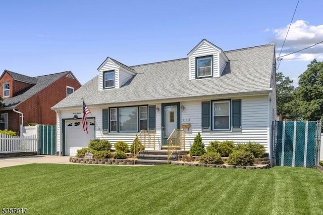718 Pine St, Roselle Park Boro, NJ 07204 - cape cod-style house with concrete driveway, an attached garage, and roof with shingles