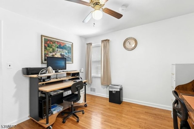 718 Pine St, Roselle Park Boro, NJ 07204 - office space featuring ceiling fan and light wood-type flooring