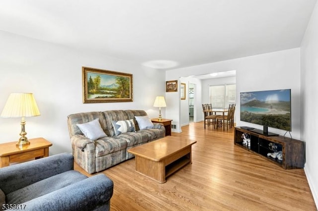 718 Pine St, Roselle Park Boro, NJ 07204 - living area featuring light wood-type flooring and baseboards
