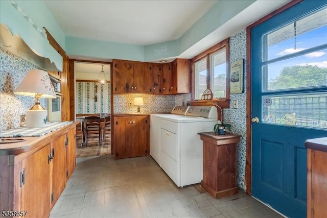 18 Pottersville Rd, Peapack Gladstone Boro, NJ 07934 - washroom with washing machine and dryer and light floors