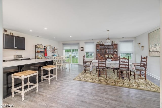 8 Lam Dr, Hardyston Twp, NJ 07419 - dining area with light wood-style floors, baseboards, and recessed lighting