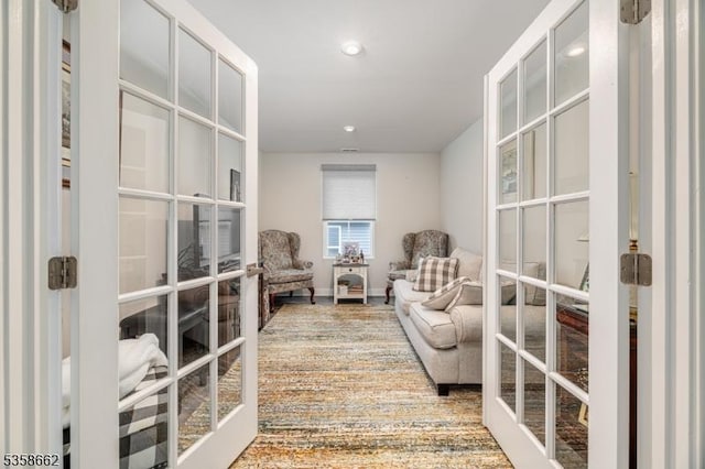 8 Lam Dr, Hardyston Twp, NJ 07419 - sitting room featuring french doors, baseboards, and recessed lighting