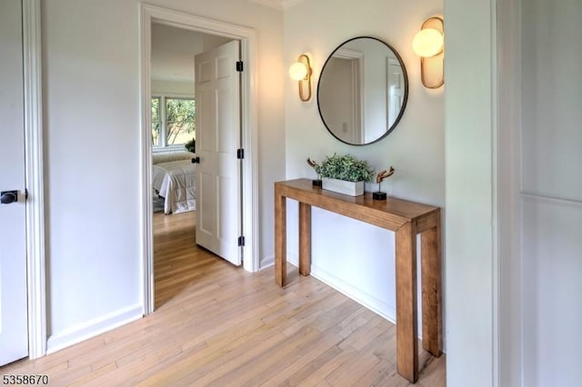 25 Highland Ave, Peapack Gladstone Boro, NJ 07931 - hall featuring light wood-style flooring and baseboards