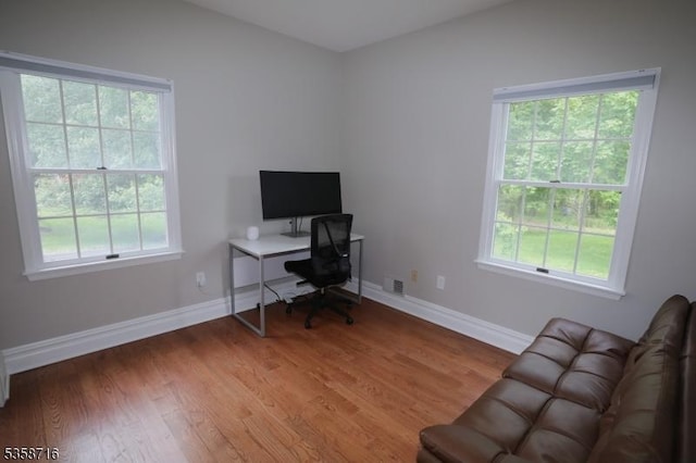 236 Berkley Ave, Montgomery Twp, NJ 08502 - office area with baseboards, healthy amount of natural light, and light wood-style floors